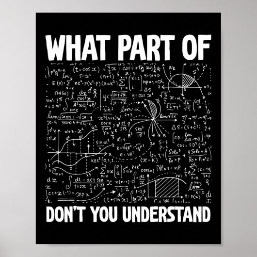 What Part Of Don't You Understand Funny Math Mathe Poster (Vorne)