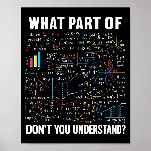 What Part Of Don't You Understand _ Funny Math Tea Poster (Vorne)