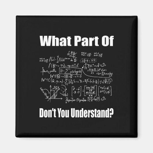 What Part Of Don't You Understand Funny Math Teach Magnet (Vorne)