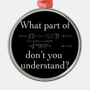 What Part of... White on dark Silbernes Ornament