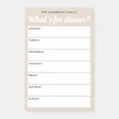 What 's for dinner light brown weekly planner post-it klebezettel (Vorderseite)