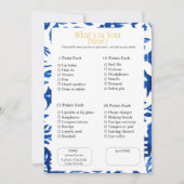 What’s in Your Purse? Bridal  Shower Blue Game Einladung (Vorderseite)