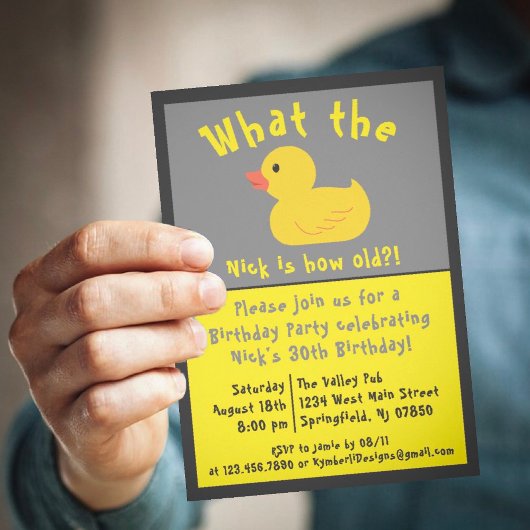 What the Duck Birthday Einladung