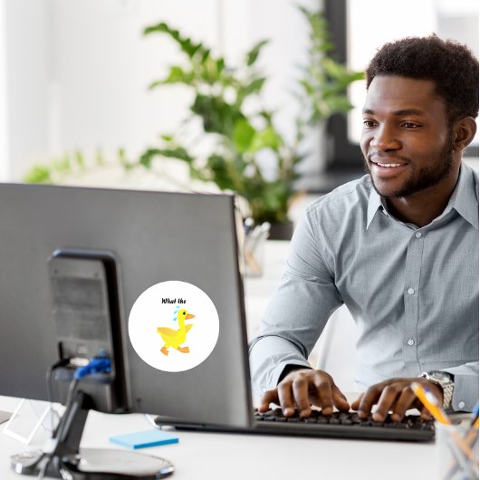 What the Duck? Runder Aufkleber