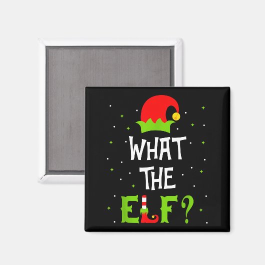 What The Elf Family Matching Funny Christmas Gift Magnet (Vorderseite/Rückseite)
