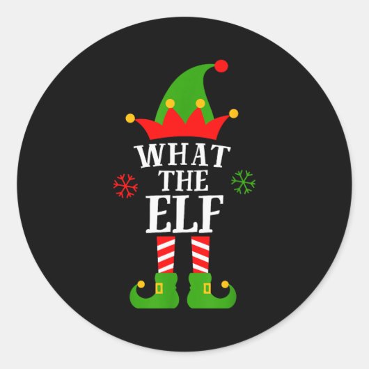 What The Elf Funny Matching Family Group Christmas Runder Aufkleber (Vorderseite)