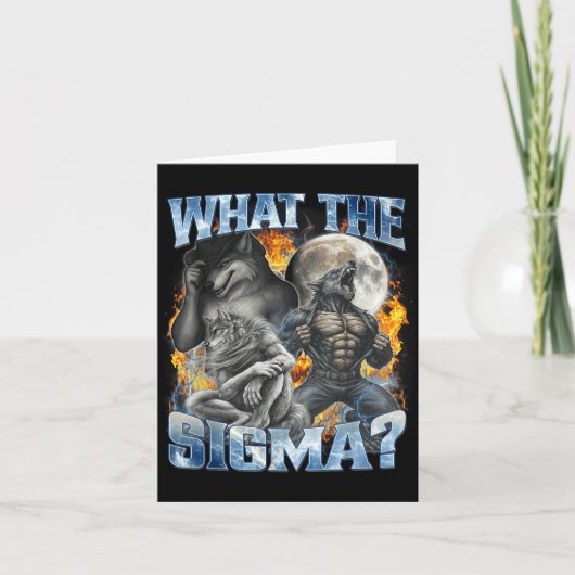 What The Sigma Cool Funny Alpha Wolf Werewolf Boot Karte (Vorderseite)