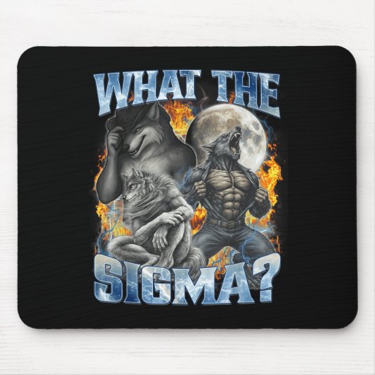 What The Sigma Cool Funny Alpha Wolf Werewolf Boot Mousepad (Vorne)
