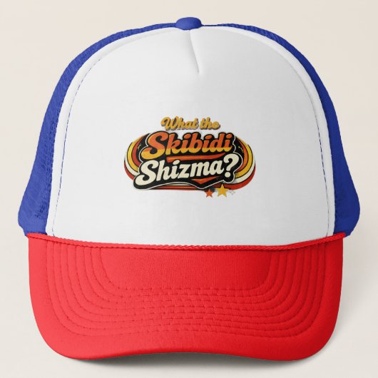 What the Skibidi Shizma? Retro Graphic Hat Truckerkappe (Vorderseite)