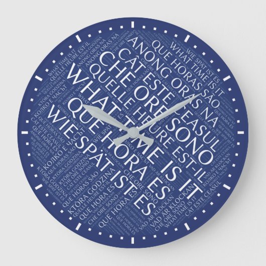WHAT TIME IS IT (linguaphiles) Große Wanduhr (Vorderseite)