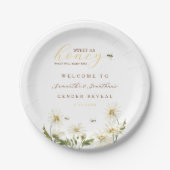 What Will Baby Be Gender Reveal Paper Plate Pappteller (Vorderseite)