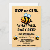 What Will Baby Bee Gender Reveal  Einladung (Vorne/Hinten)