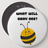 What Will Baby Bee Gender Reveal Party Button (Vorne & Hinten)