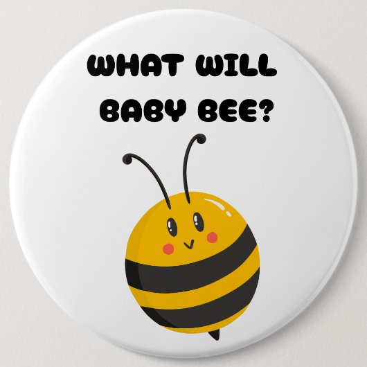 What Will Baby Bee Gender Reveal Party Button (Vorderseite)