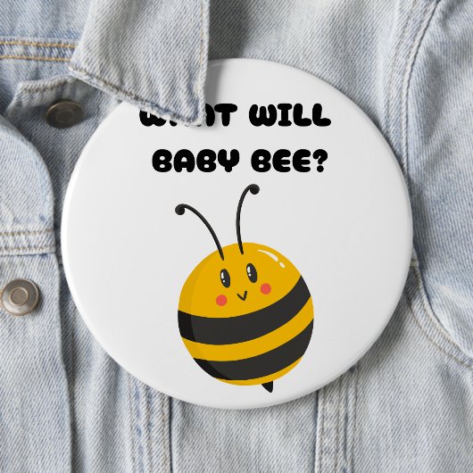What Will Baby Bee Gender Reveal Party Button (Beispiel)
