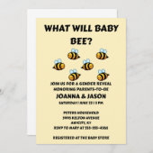 What Will Baby Bee gender reveal party Einladung (Vorne/Hinten)