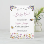 What Will Baby Bee Gender Reveal Party Einladung (Stehend Vorderseite)