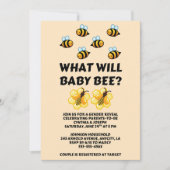 What Will Baby Bee gender reveal party Einladung (Vorderseite)