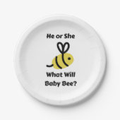 What Will Baby Bee gender reveal party  Pappteller (Vorderseite)