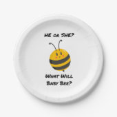 What Will Baby Bee gender reveal party Pappteller (Vorderseite)