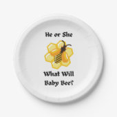 What Will Baby Bee gender reveal party  Pappteller (Vorderseite)
