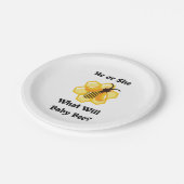 What Will Baby Bee gender reveal party  Pappteller (Schrägansicht)