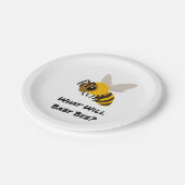 What Will Baby Bee gender reveal party Pappteller (Schrägansicht)