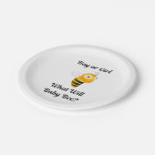 What Will Baby Bee gender reveal party Pappteller (Schrägansicht)