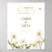 What Will Baby Bee Gender Reveal Tabletop Sign Poster (Vorne)