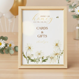 What Will Baby Bee Gender Reveal Tabletop Sign Poster