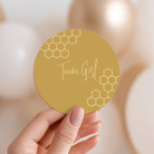 What Will Baby Bee Honeycomb Team Girl Runder Aufkleber