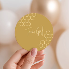 What Will Baby Bee Honeycomb Team Girl Runder Aufkleber
