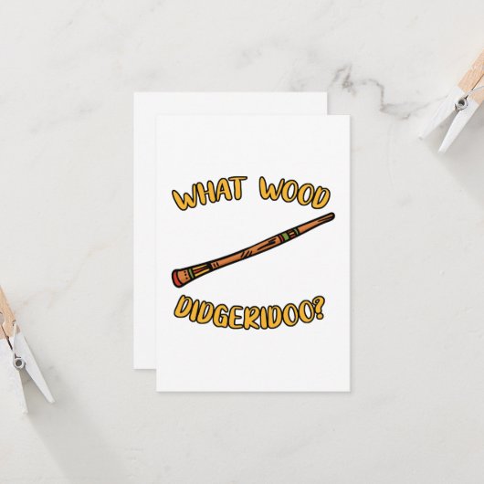 What Wood Didgeridoo? Karte (Vorderseite/Rückseite Beispiel)