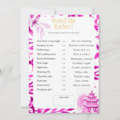 What Would She Choose? Pink Bridal Shower game Einladung (Vorderseite)