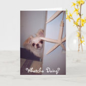 Whatcha, das hallo-Welpen tut? Karte (Gelbe Blume)