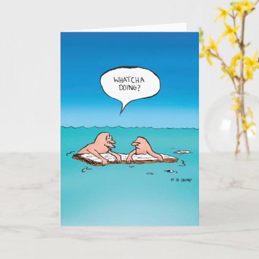 Whatcha Doing? - Blank Inside Greeting Card Karte (Gelbe Blume)
