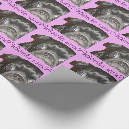 Whatcha Eatin Mops Geschenkpapier (Ecke)