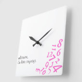 ~Whatever, bin ich späte Anyways~ WANDUHR, ROSA Quadratische Wanduhr (Winkel)