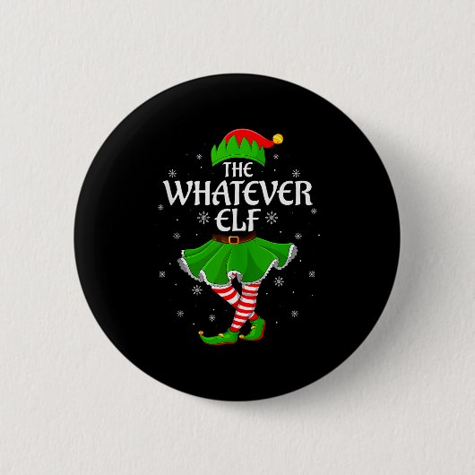 Whatever Elf Christmas Family Girls Women Elf Squa Button (Vorderseite)