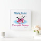 Whatever Floats Your Flamingo Quadratische Wanduhr (Zuhause)