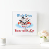 Whatever Floats Your Moo Cow Quadratische Wanduhr (Zuhause)