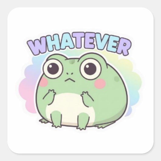 Whatever Frog Sticker Cute Eye Roll Frog Attitude  (Vorderseite)