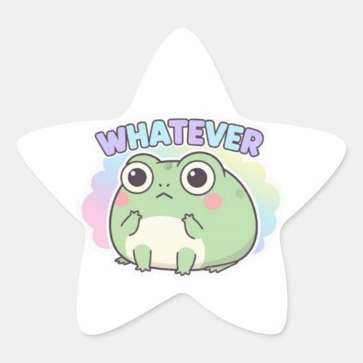 Whatever Frog Sticker Cute Eye Roll Frog Attitude  (Vorderseite)