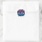 Whatever – Graffiti-Blasen-Tag-Design Runder Aufkleber (Tasche)