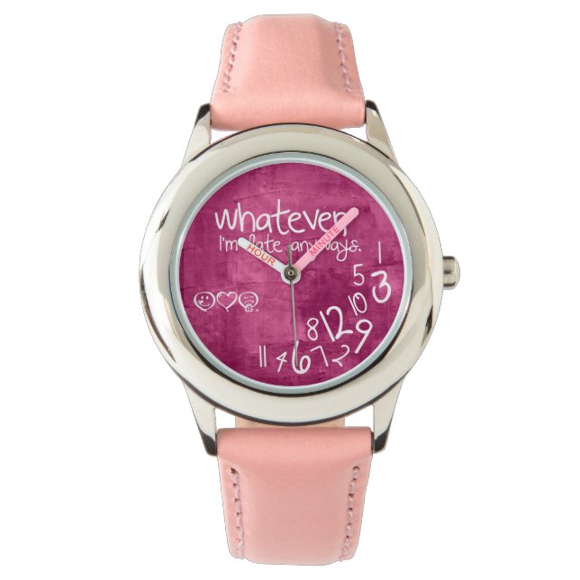 Whatever, ich bin'm late anyways armbanduhr (Vorderseite)