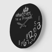 Whatever, ich habe Princess Große Wanduhr (Winkel)