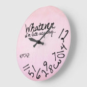 Whatever, I'm late anyway - Pastel Pink Große Wanduhr (Winkel)
