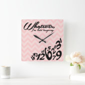 Whatever, I'm late anyway Quadratische Wanduhr (Zuhause)
