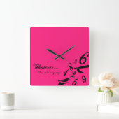 Whatever I'm Late Anyways Clock Time Numbers Hours Quadratische Wanduhr (Zuhause)