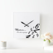 Whatever I'm Late Anyways Clock Time Numbers Hours Quadratische Wanduhr (Zuhause)